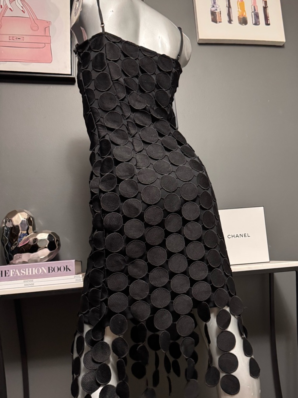 FRANK LYMAN Black Circle Design Black Dress - Picture 8 of 10